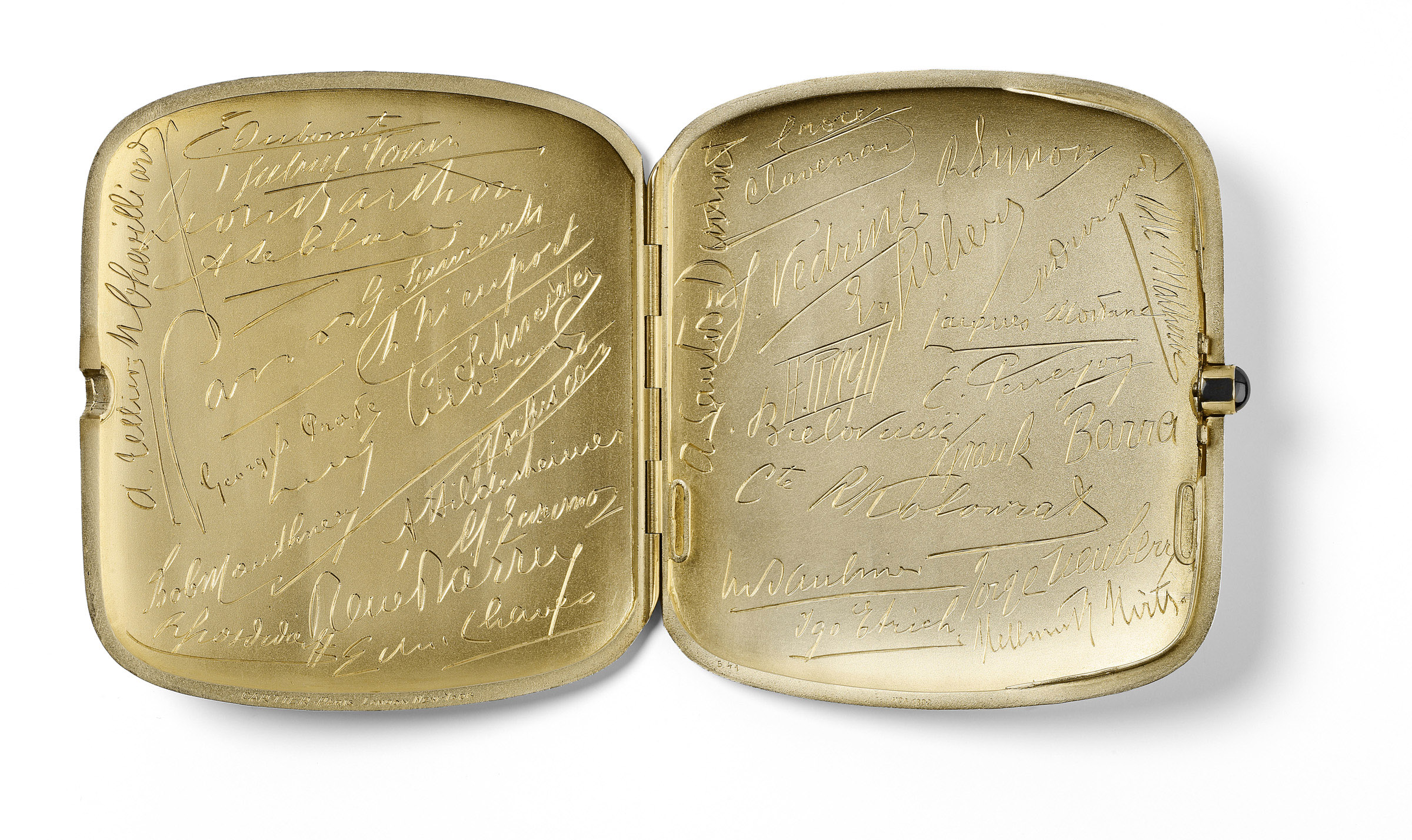 Cigarette case interior view _c_ Cartier