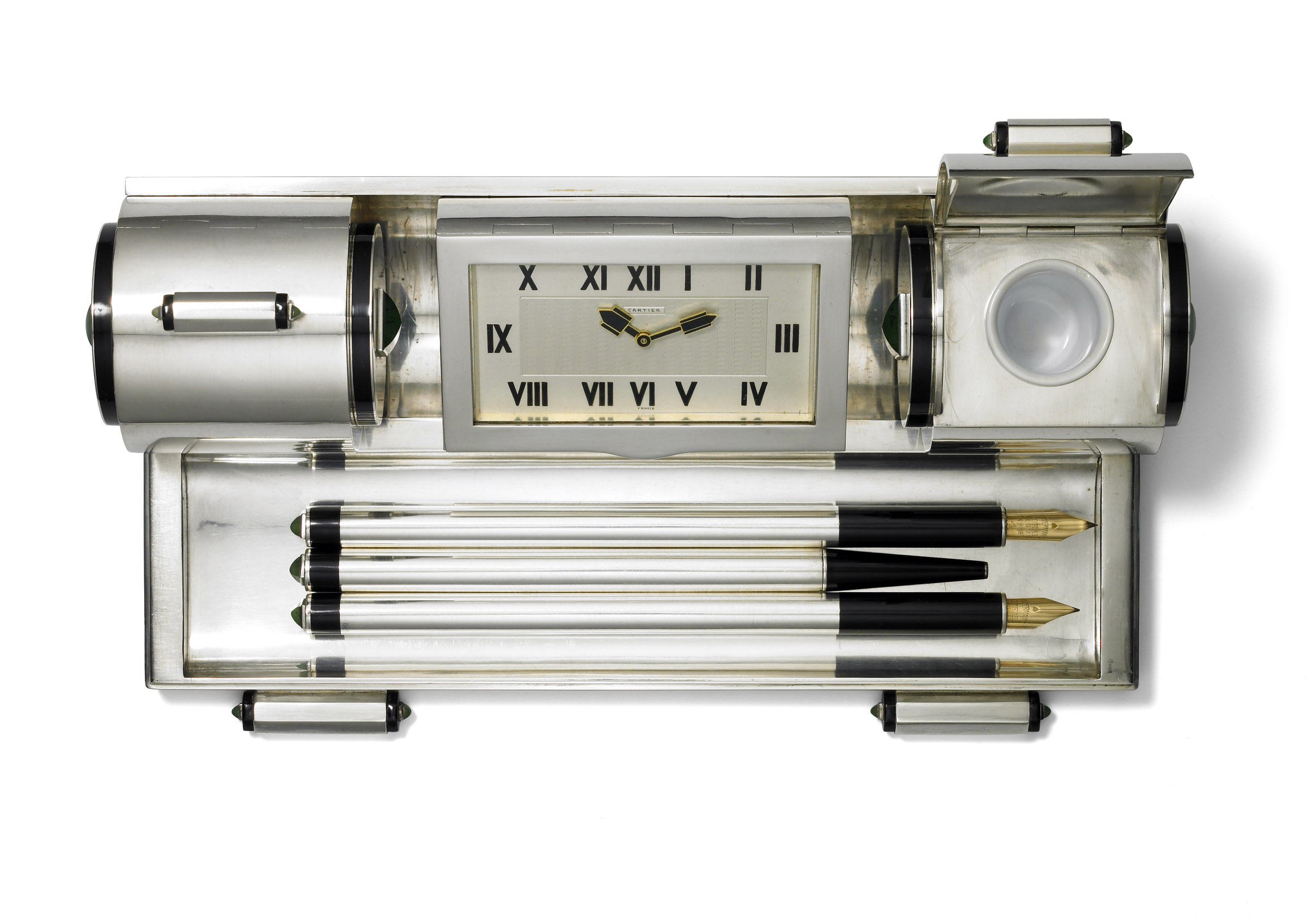 Desk set with clock _c_ Cartier